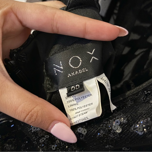 Mini Black sparkly Sequin party dress with corset and cross tie back (backless) - Picture 10 of 11